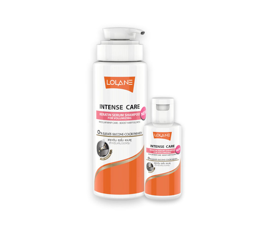 Тайский шампунь для увеличения объема волос Lolane Intense Care Keratin Serum Shampoo For Volumizing 400 мл. ТАЙЛАНД